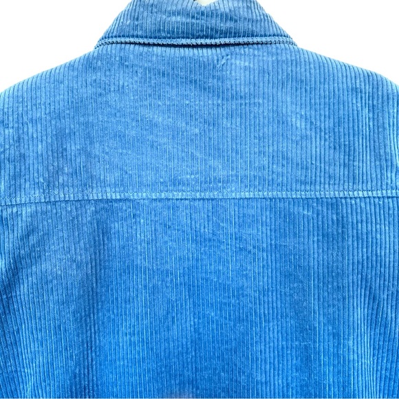 VTG 90s BLAIR SHERPA LINED THICK RIBBED CORDUROY BUTTON UP PERIWINKLE SHACKET XL - Picture 5 of 15